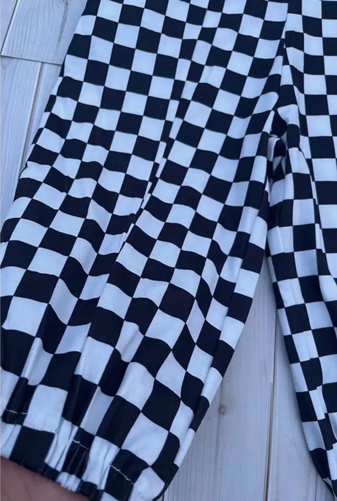 Checkered Loose Overall Jumpsuit