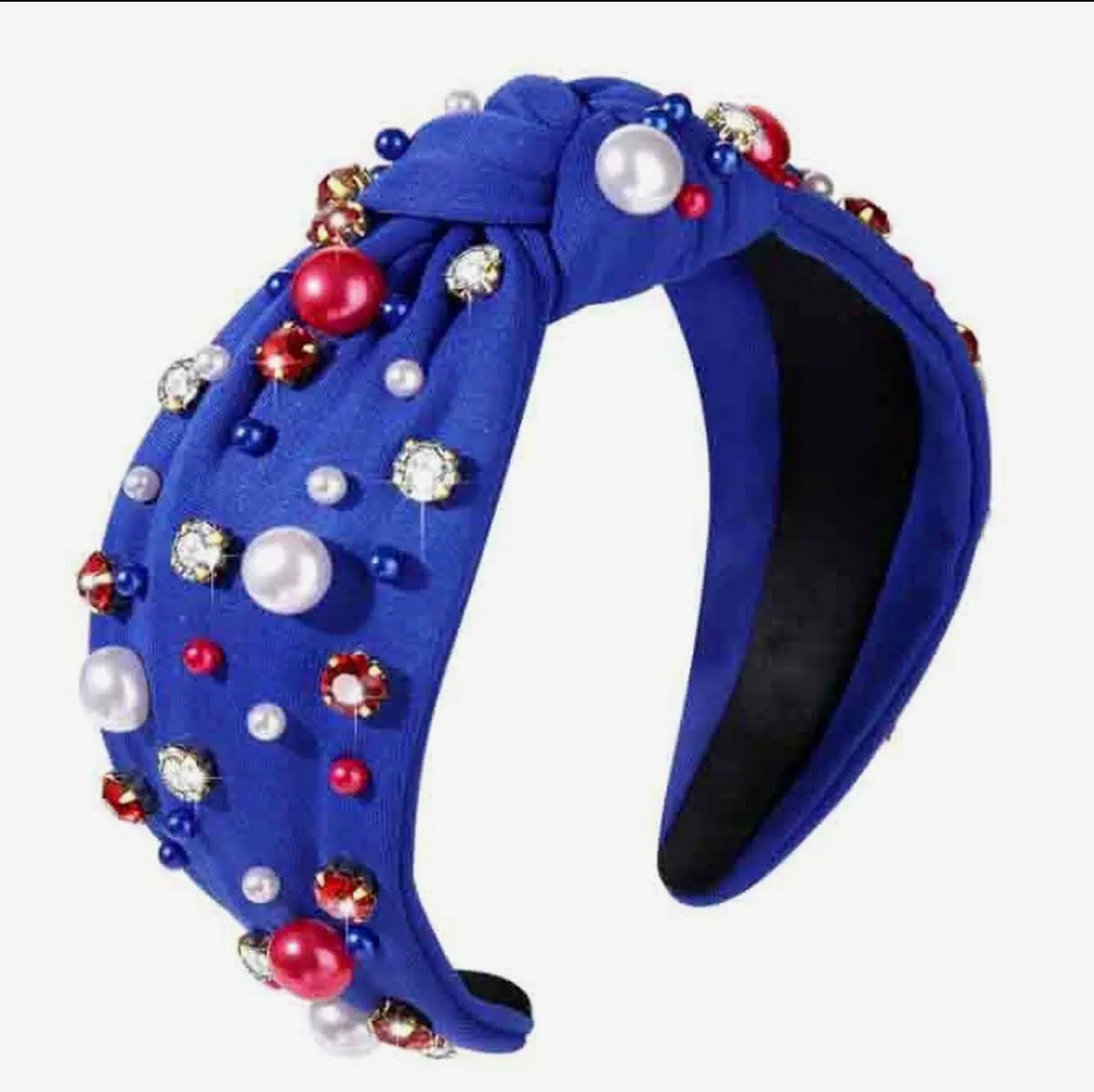 Chunky 4th of July Headband-Blue