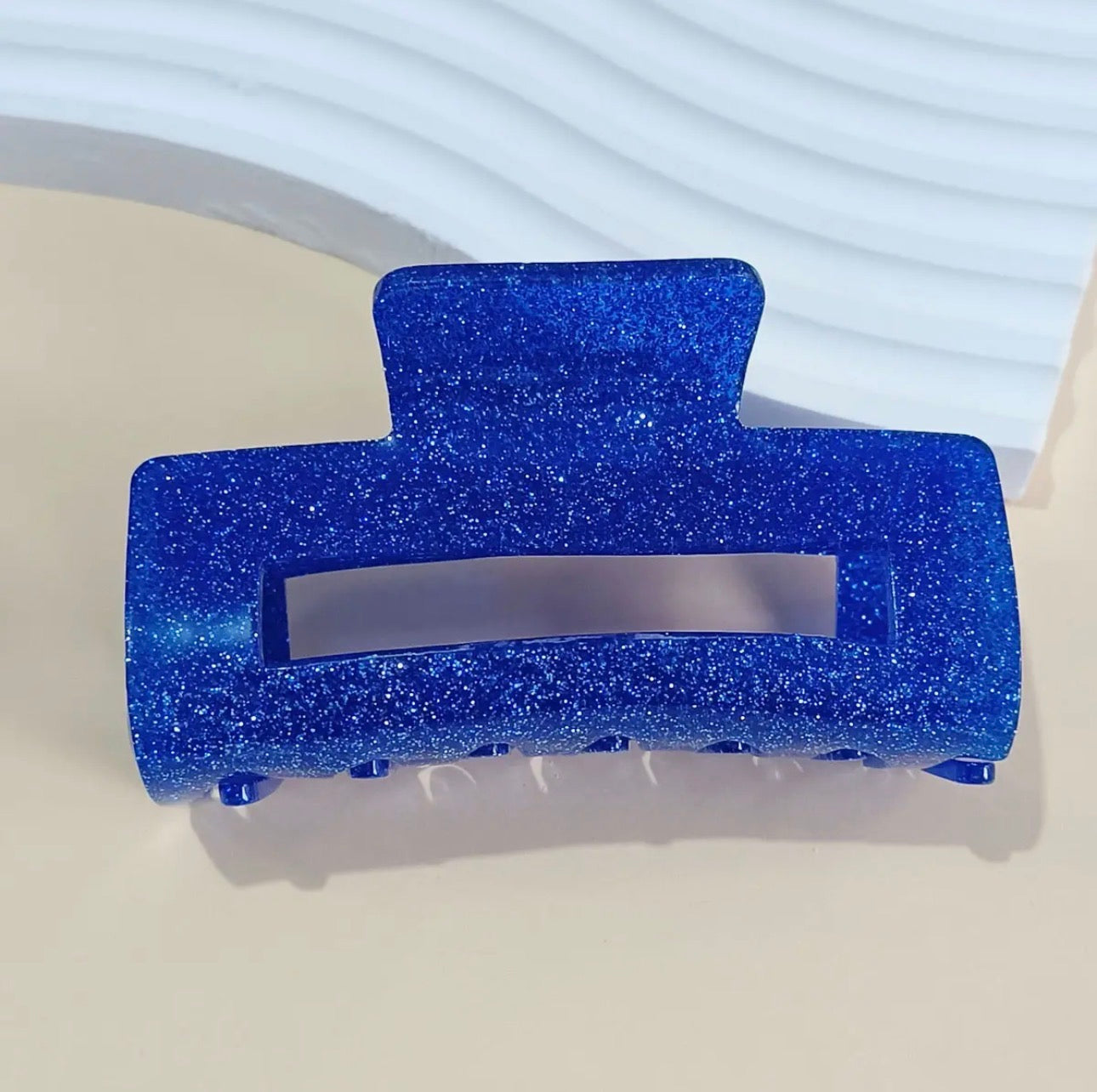 Medium Blue Glitter Claw Clip