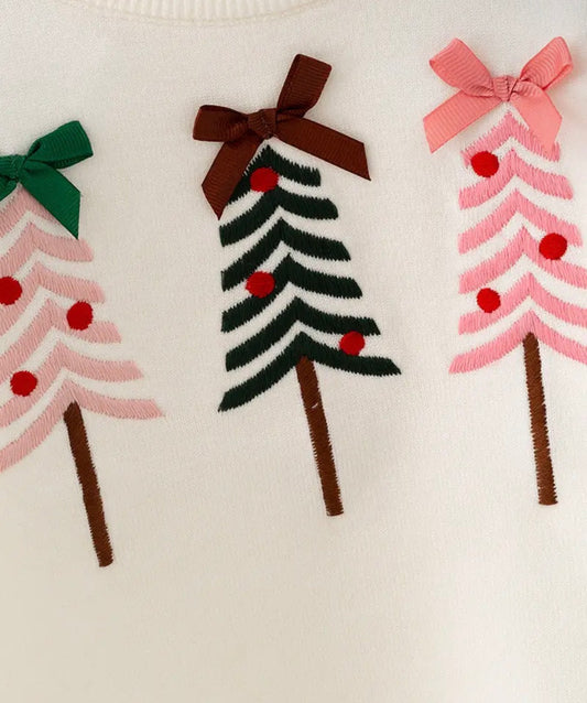 Embroidered Christmas Tree Sweater