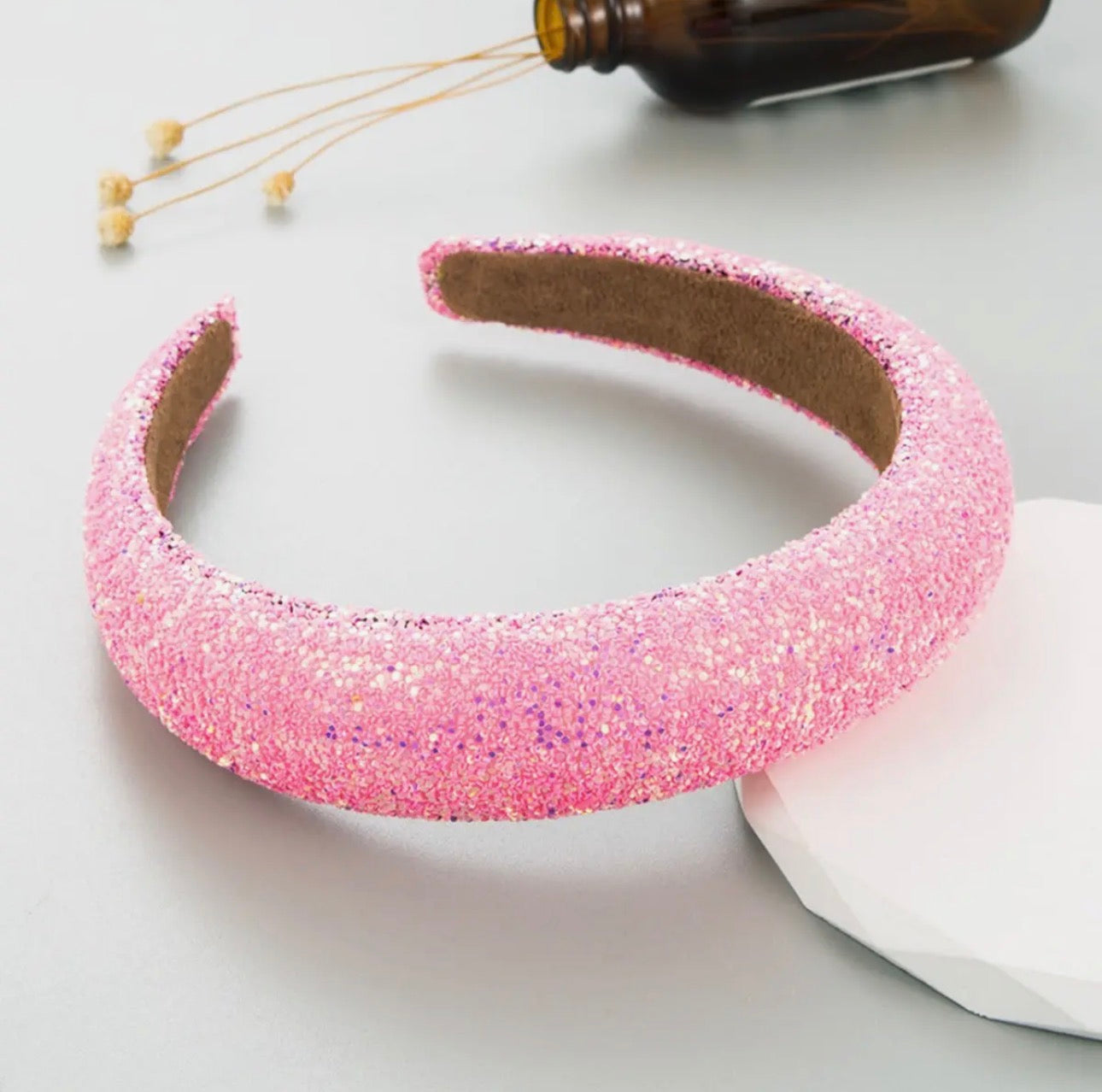 Chunky Glitter Headband-Pink