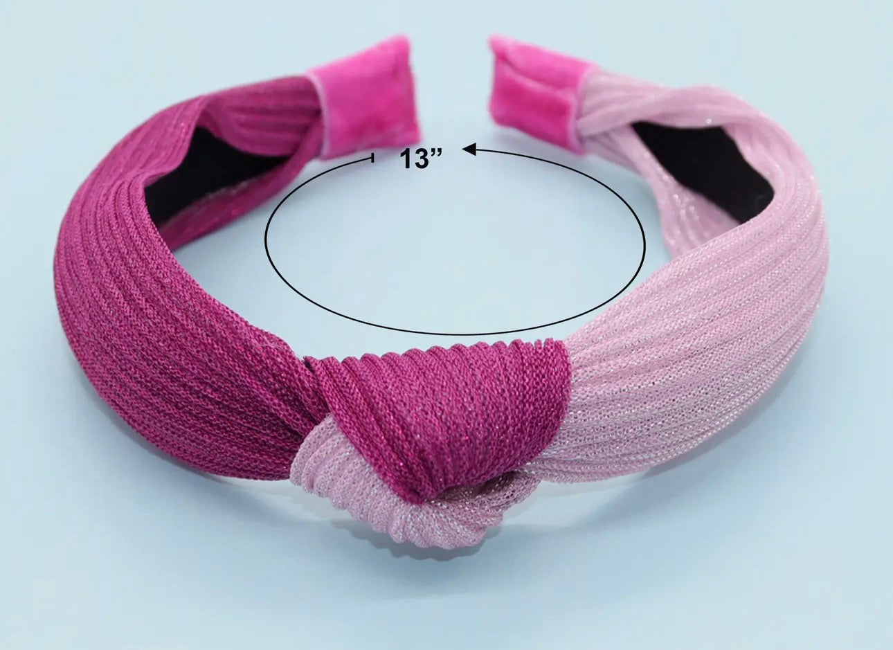 Two Tone Shimmer Headband-Pink