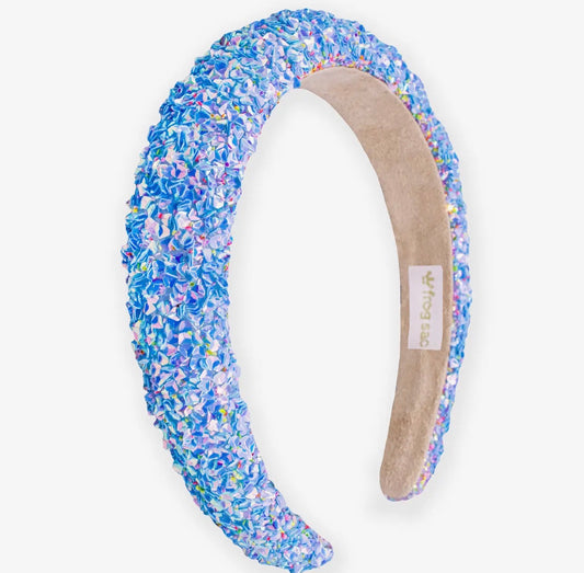 Chunky Sequin Padded Headband-Blue