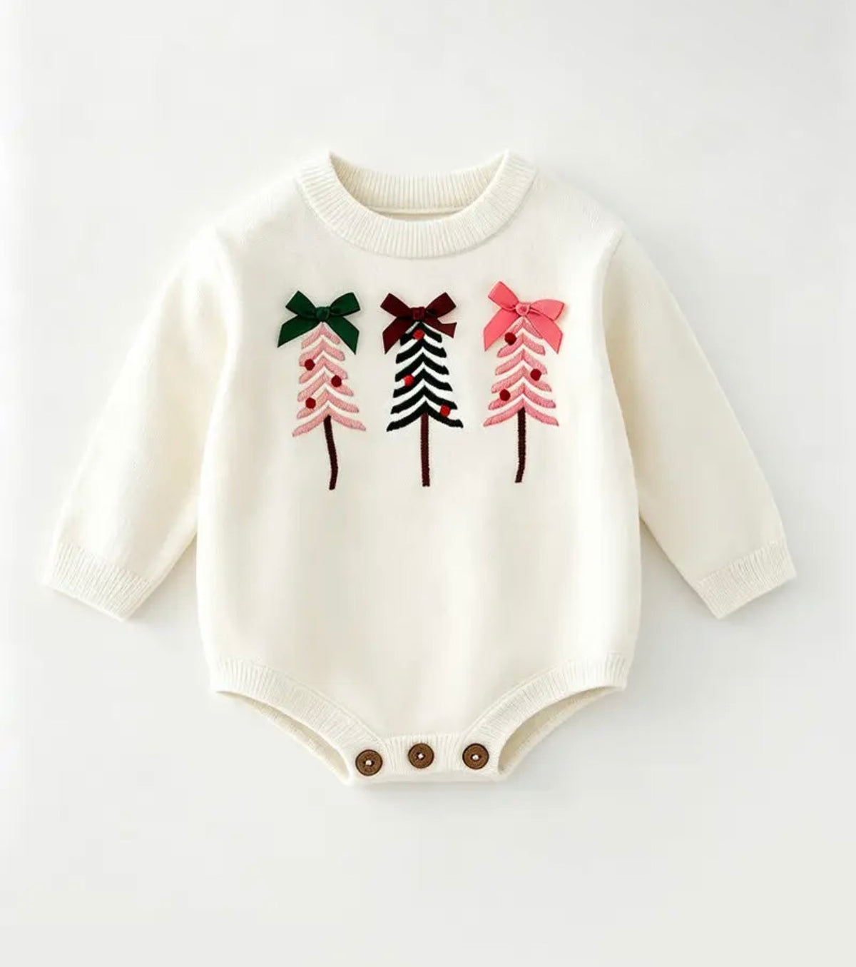 Christmas Tree Knit Baby Bodysuit