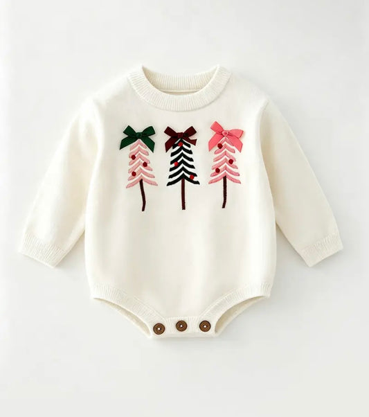 Christmas Tree Knit Baby Bodysuit