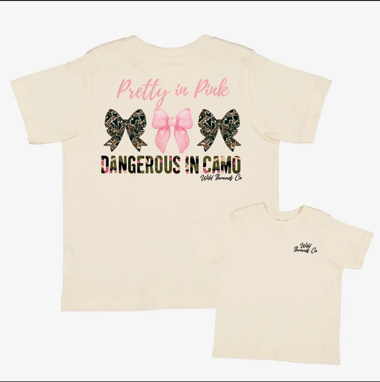 Dangerous in Camo - Bows Tee