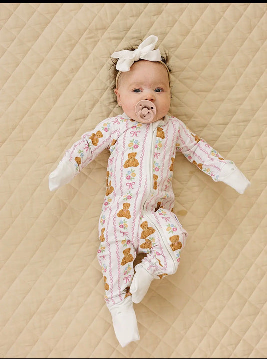 Bamboo Zip Romper | Honey Bear