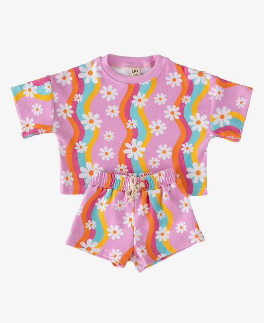 Groovy Daisy Shorts Set