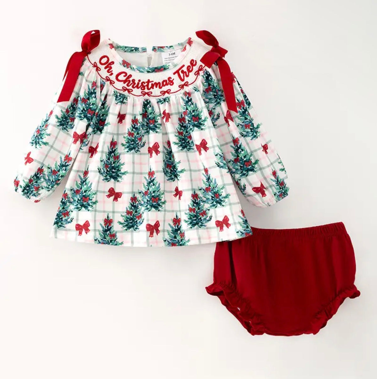 Christmas Tree Printed Tunic and Bloomer