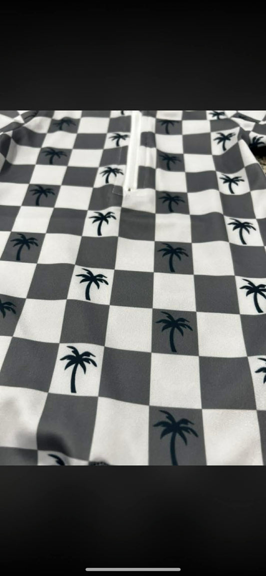 Checkered Grey Palm Tree Swim