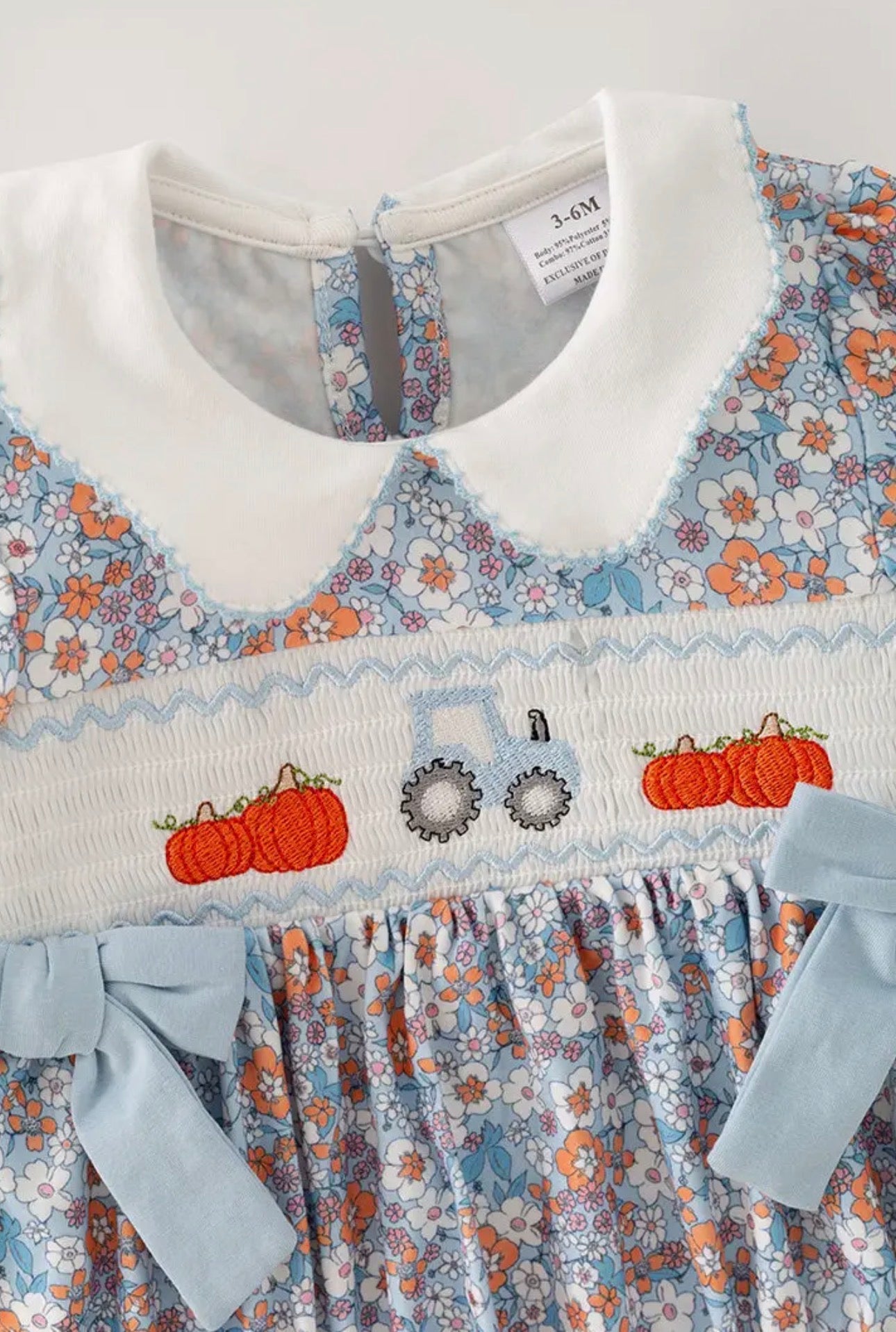 Blue Floral Bubble Romper