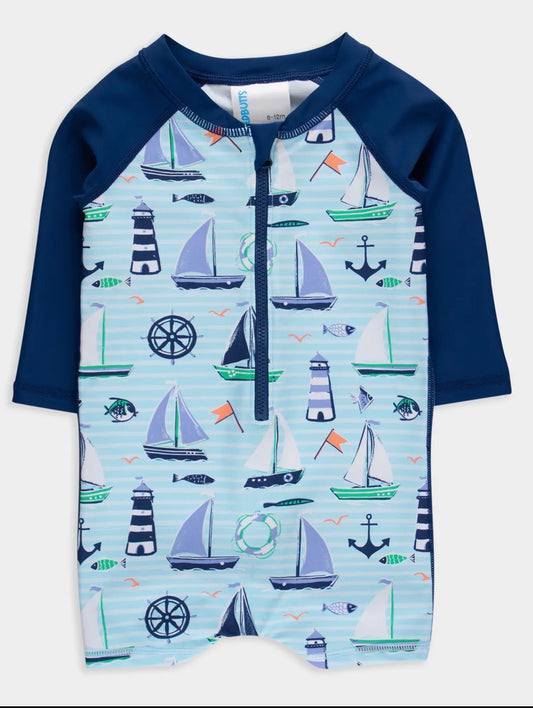 Baby Boy Sweet Sails Long Sleeve Swimsuit