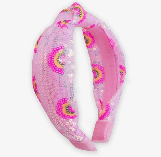 Sequin Headband-Pink Rainbow