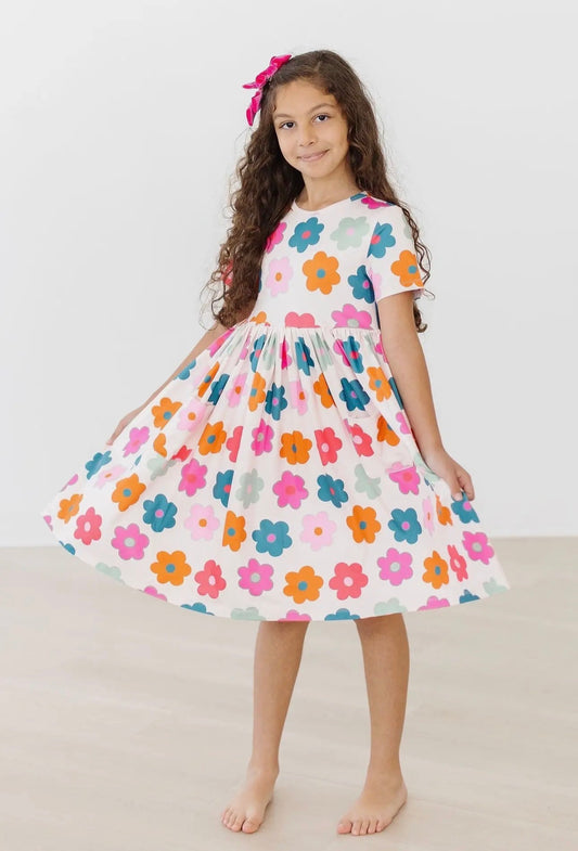 Retro Floral Pocket Dress