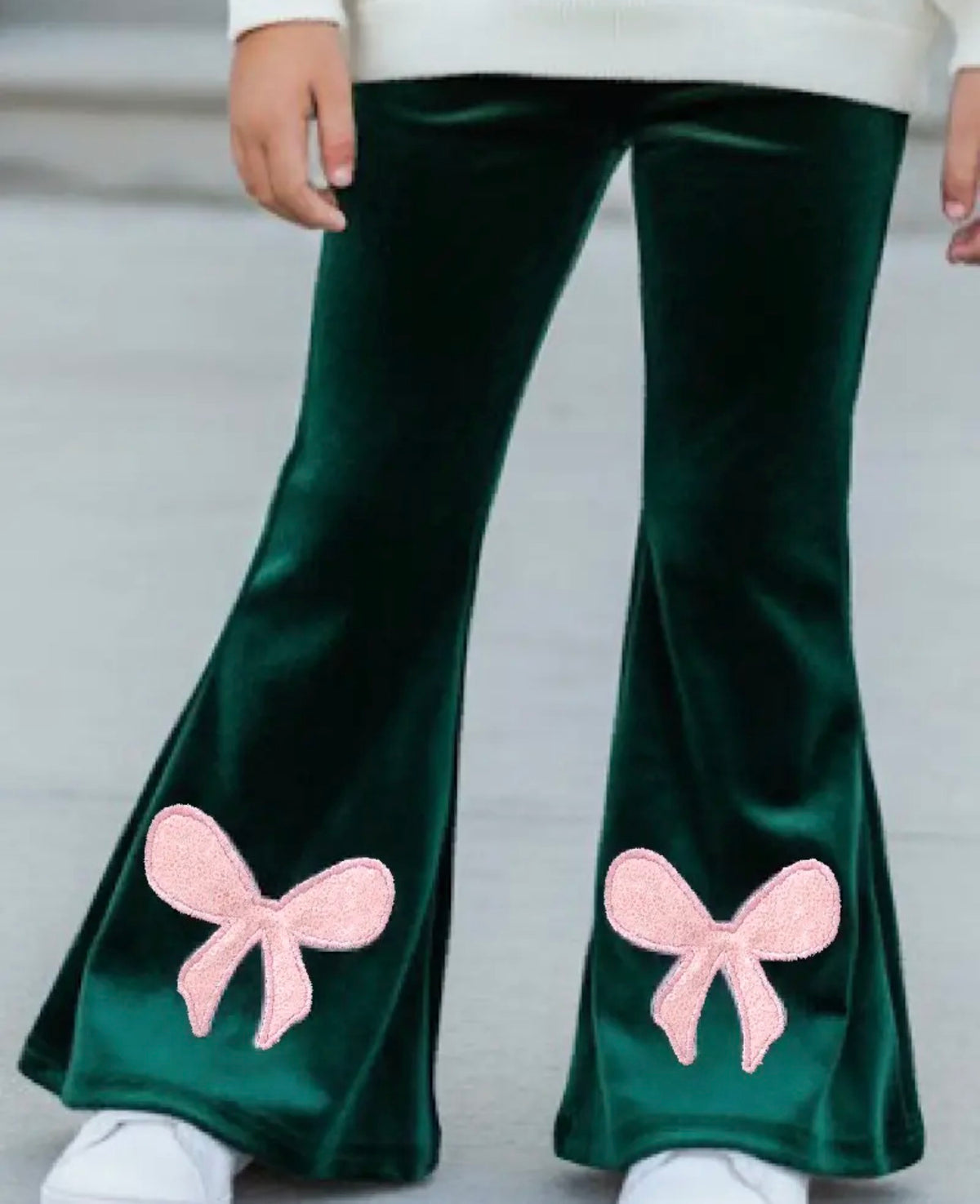 Green Faux Velvety Pants