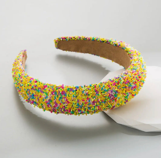 Chunky Sprinkles Headband- Yellow