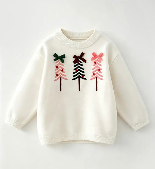 Embroidered Christmas Tree Sweater￼