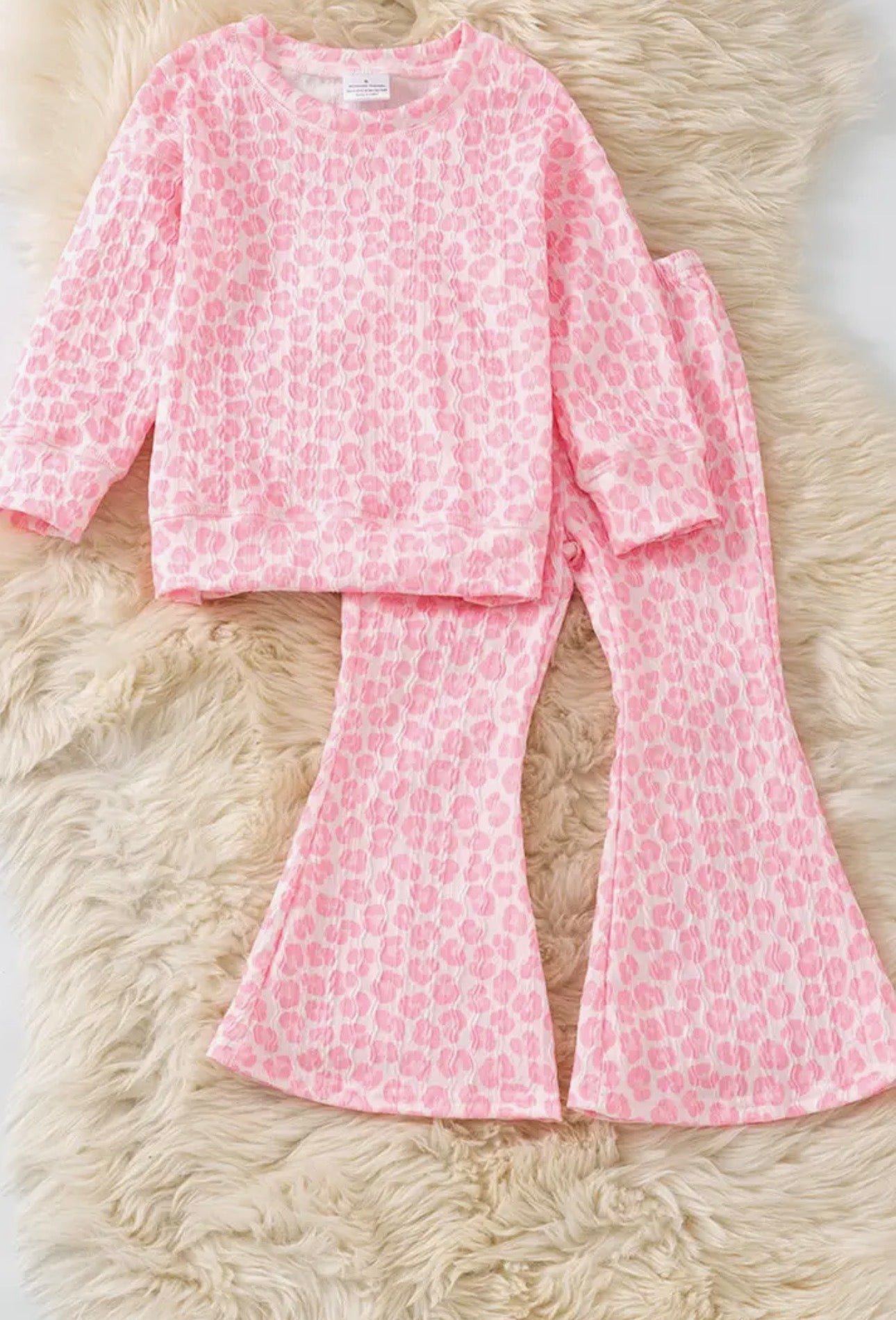 Pink Leopard Print Pant Set