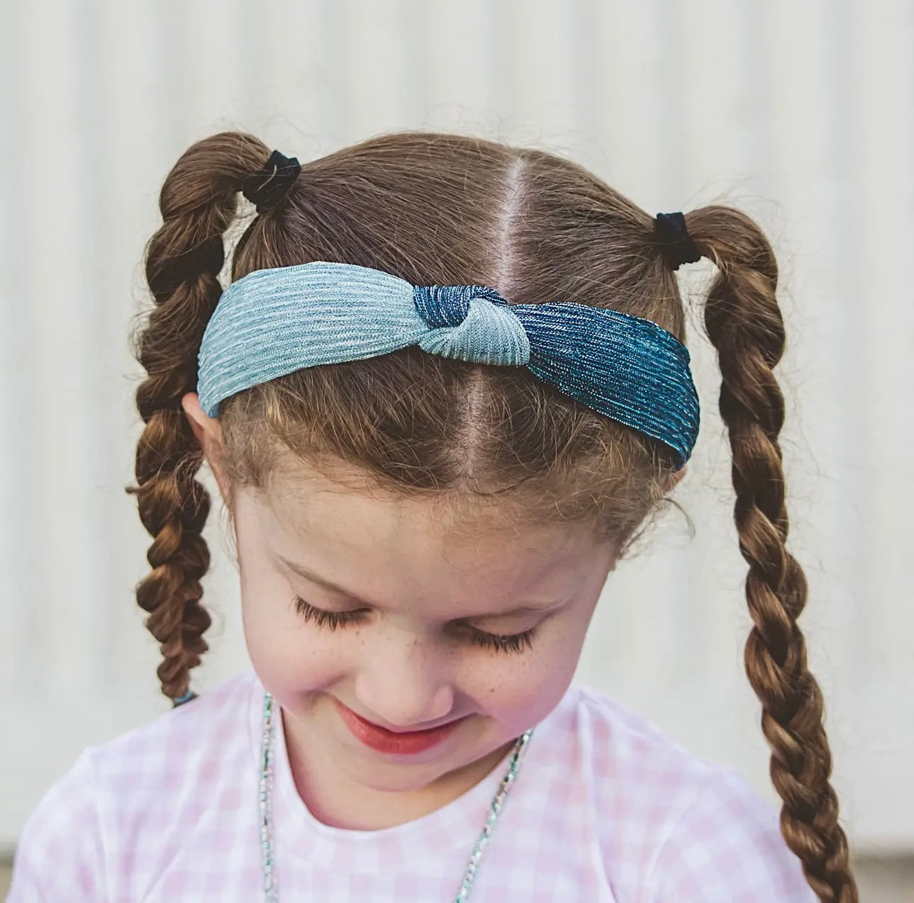 Two Tone Shimmer Headband-Blue