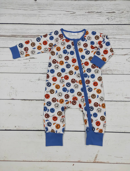 Boy Smiley Zip Romper