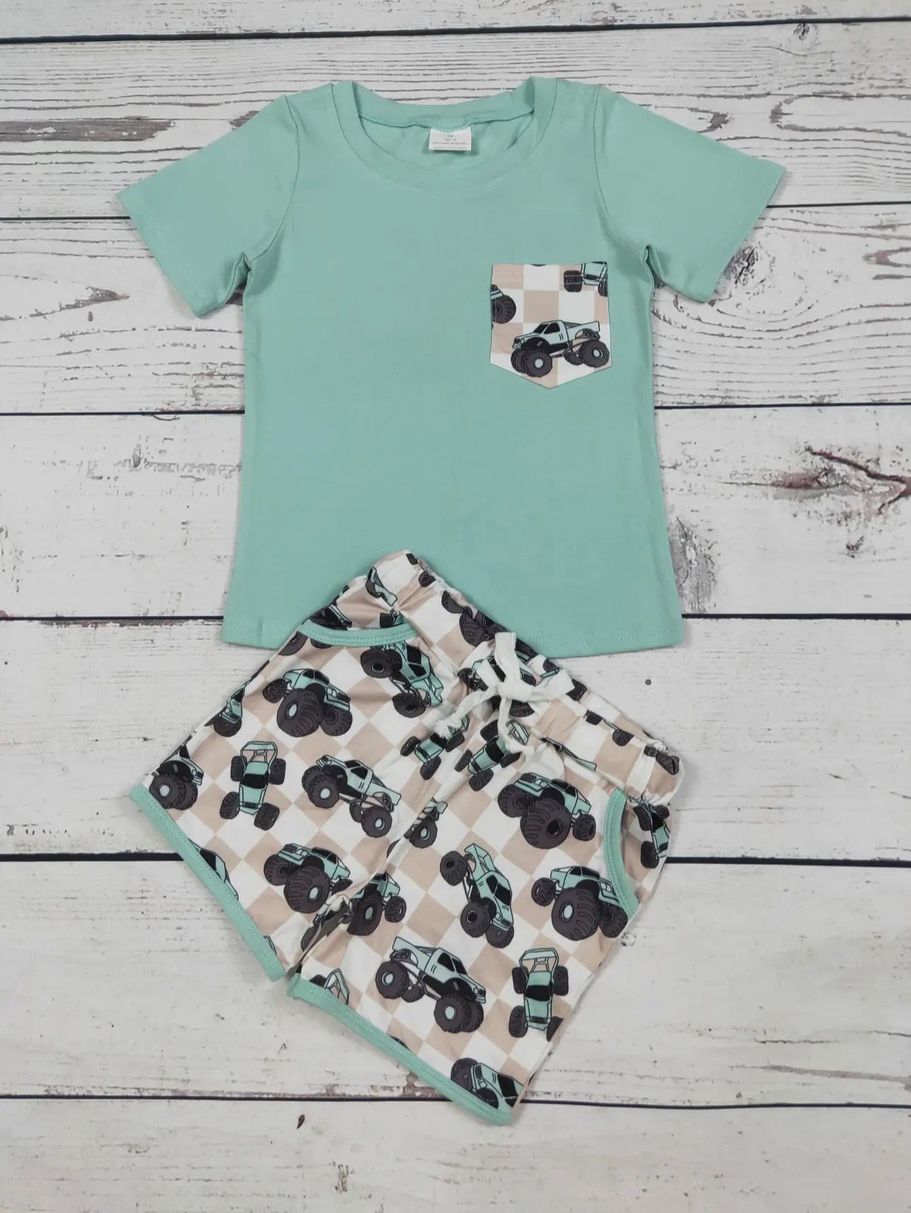 Trucks Printed Short Set