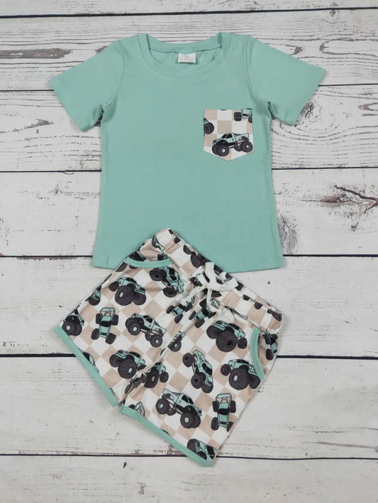 Trucks Printed Short Set