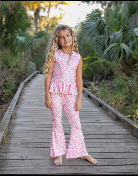 Pink Groove Floral Pant Set